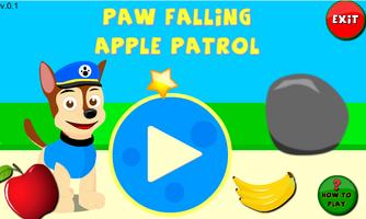 Poster Twin Paw Puppy Falling Apple