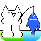 Manga cat fishing icône