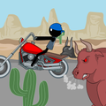 Stickman mentalist. Mad biker
