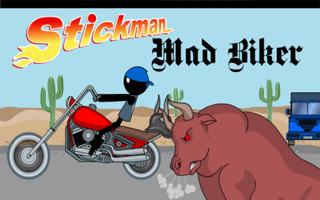 Stickman mentalist. Mad biker Affiche