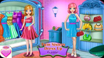 Dress Up Games Twin Sisters โปสเตอร์