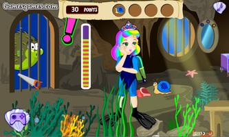 Underwater Escape - Girl Game capture d'écran 2