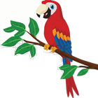 puzzle cartoon red parrot-icoon