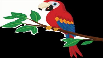 puzzle cartoon red parrot-poster