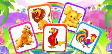 兒童 記憶 遊戲：可愛 動物 圖片