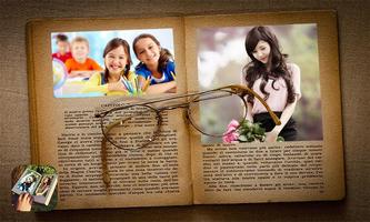 Book Photo Editor / Dual Book Photo Frame Affiche