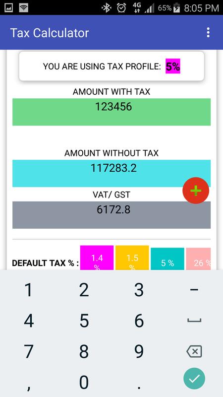 tax calculator vat gst automatic for android apk download