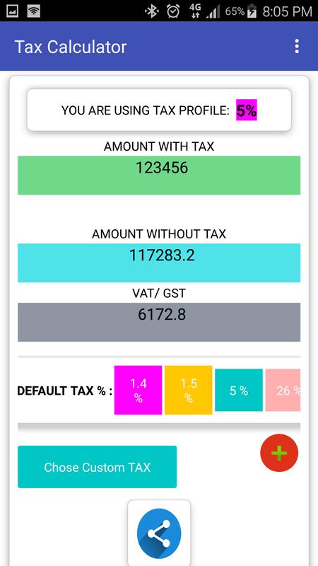 tax calculator vat gst automatic for android apk download