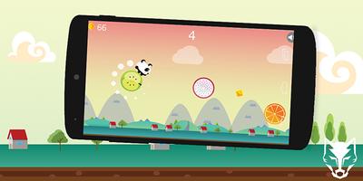 Runner Fruit-Ninja Panda Affiche