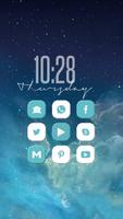Blue and White Icon Pack Affiche