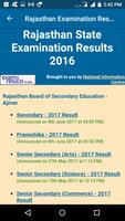 2018 Rajasthan Exam Results - All Examination تصوير الشاشة 1