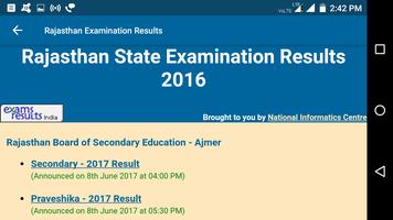 2018 Rajasthan Exam Results - All Examination capture d'écran 3