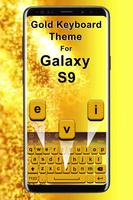 Gold Keyboard Theme for Galaxy S9 Affiche