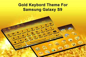 Gold Keyboard Theme for Galaxy S9 スクリーンショット 1