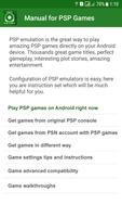 Emulate PSP: Free PSP Games Manual ảnh chụp màn hình 2