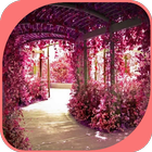 Deep Pink Flower in Garden ikona