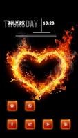 Fire Heart Theme Affiche