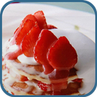 Tempting strawberry cake theme icône