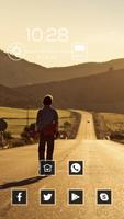 Lonely Boy Walking on the Road poster