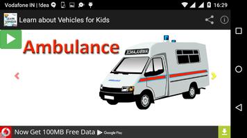 Learn about Vehicles for kids ภาพหน้าจอ 1