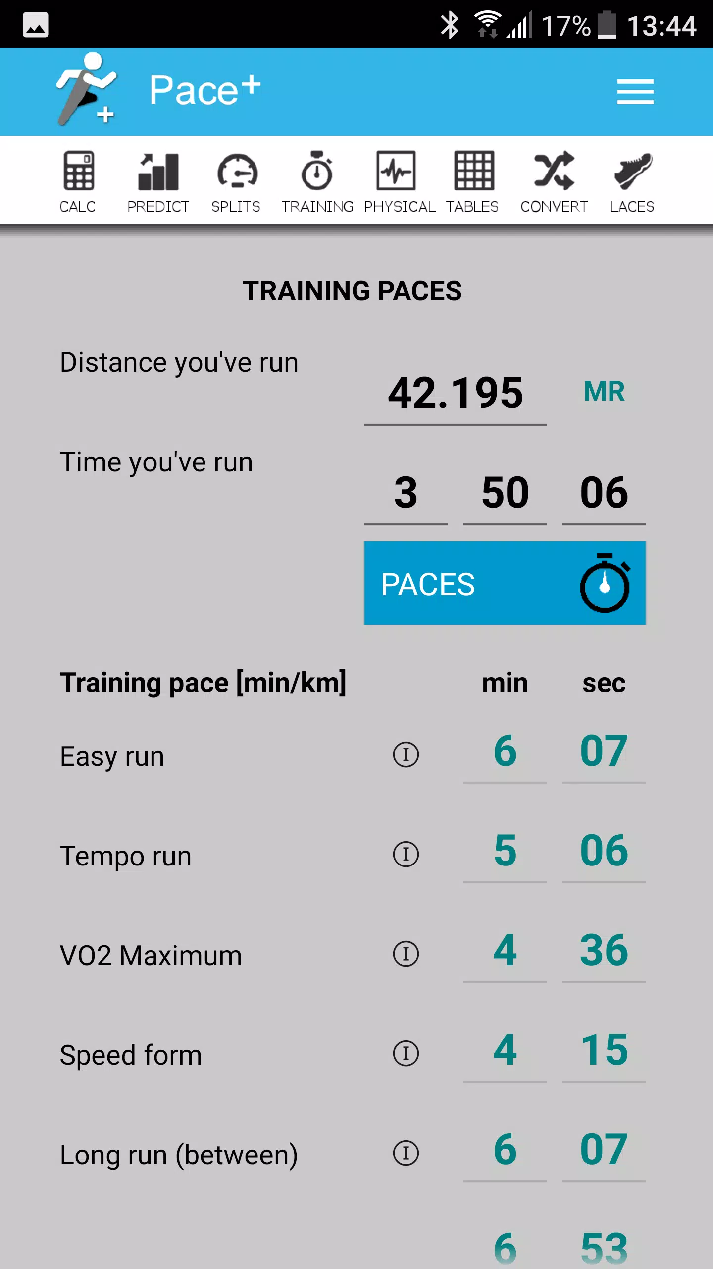 Running Pace Calculator for iPhone