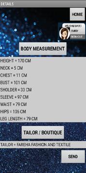 tailor body measurement apk screenshot