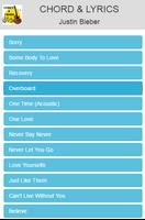 Chords Justin Bieber Songs capture d'écran 2