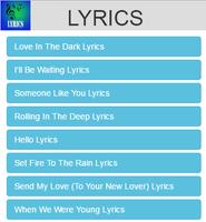 Lyrics of Adele Songs capture d'écran 3