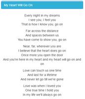 برنامه‌نما Celine Dion Song Lyrics عکس از صفحه