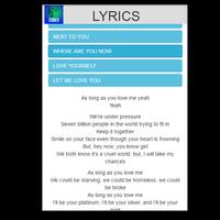 Lyrics of Justin Bieber Songs ảnh chụp màn hình 1