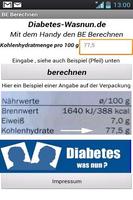 Diabetes BE berechnen als App capture d'écran 1