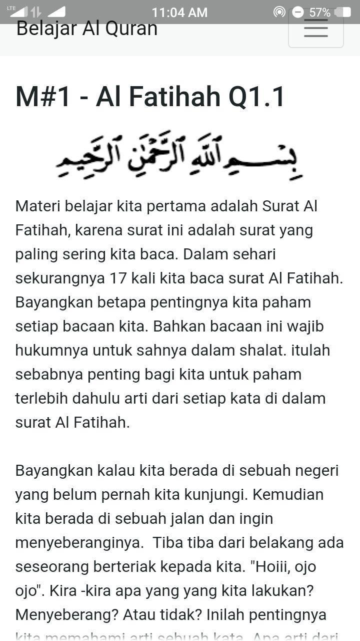 Arti Surat Al Fatihah Per Kata