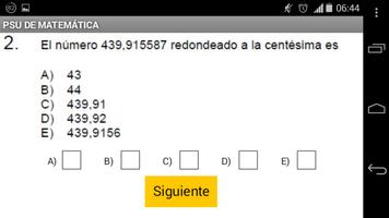 PSU de Matemática screenshot 2