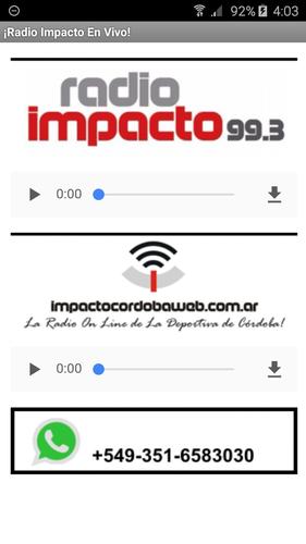 Descarga de APK de Radio Impacto Córdoba para Android
