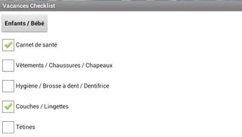 Vacances Checklist screenshot 2