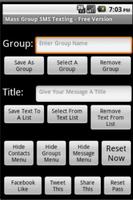 Mass SMS Group List Textor capture d'écran 1