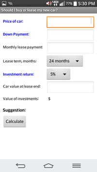 Lease Vs Buy Car Calculator >> Car Lease Vs Buy Calculator For Android Apk Download Lease Vs Buy Car Calculator >> Car Lease Vs Buy Calculator For Android Apk Download