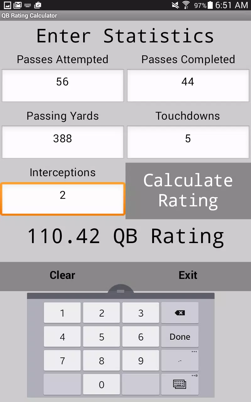 Quarterback Rating Calculator APK for Android Download