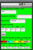 Oil Palm Fertiliser Apps اسکرین شاٹ 1