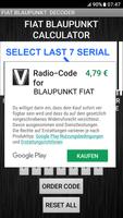 برنامه‌نما BlaupunktBosch Fiat Radio Code عکس از صفحه