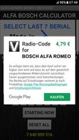 Bosch Alfa Romeo Radio Code capture d'écran 3