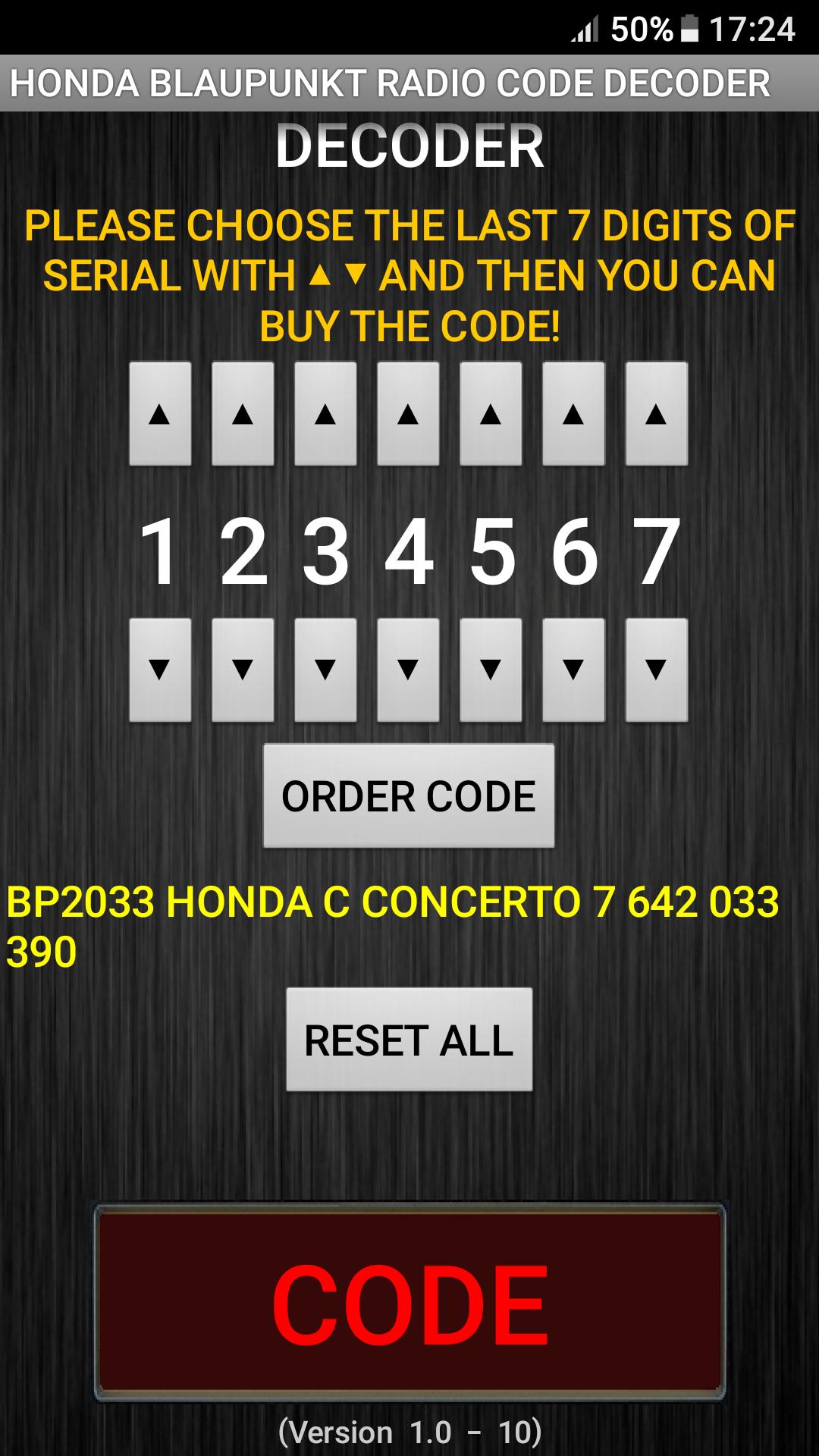 Honda Blaupunkt Radio Code Calculator APK for Android Download