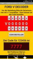 V******  Radio Code Calculator capture d'écran 2