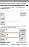 Pediatric acute respiratory distress syndrome calc screenshot 1