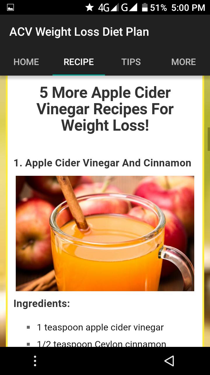 apple cider vinegar weight loss plan