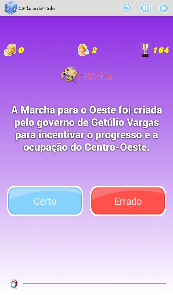 Quiz Respostas certas e Erradas