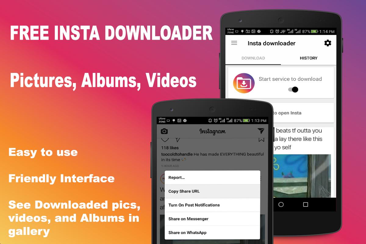 Downloader app. Downloader Android. Instasave photo.