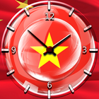 Vietnam Flag Theme Clock Zeichen
