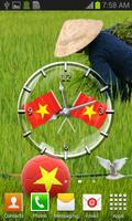 Vietnam Flag Theme Clock скриншот 3