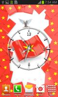 Vietnam Flag Theme Clock पोस्टर